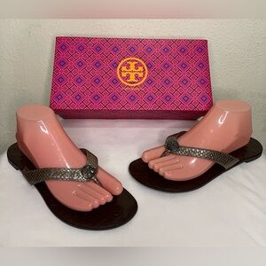 Authentic Tory Burch Thora Miller Leather Sandals sz 9